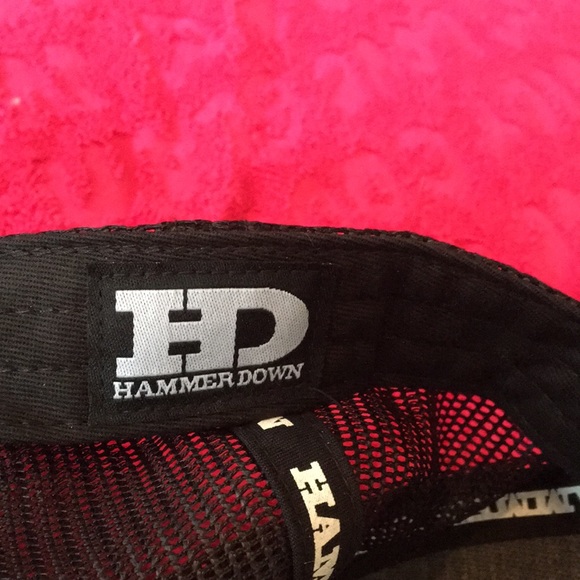 Hammer Down SnapBack hat 5 panel mesh back black cap - Picture 5 of 12